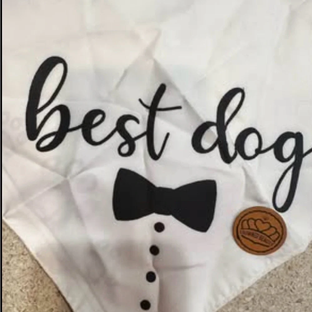 Black and White Dog Bandana Set Brand New Wedding
